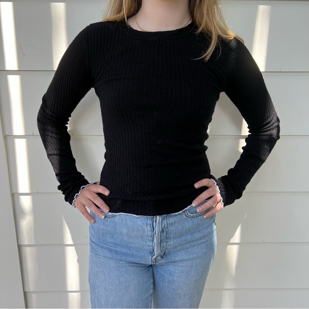 Classic black long sleeve top